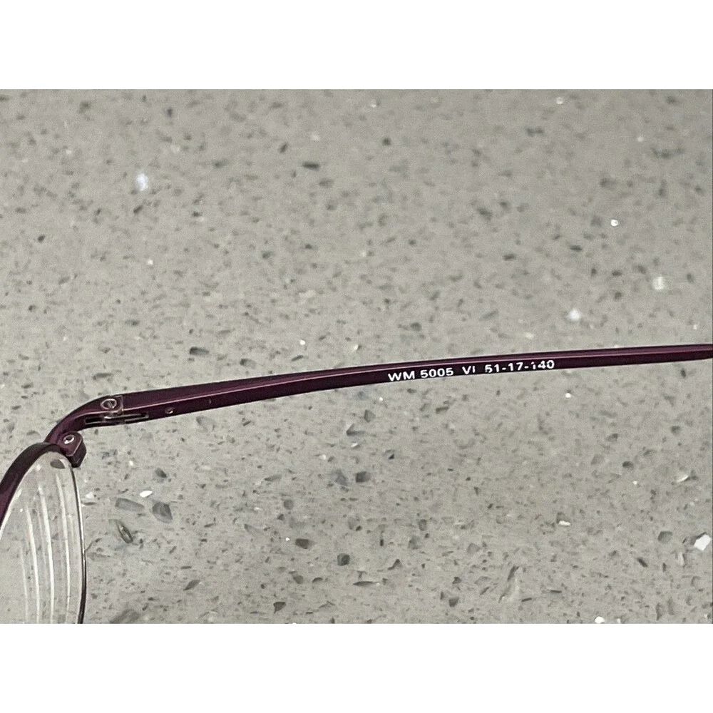 Eyeglasses Metal Purple WM5005 VI 51-17-140 FRAMES ONLY Eyewear full rim